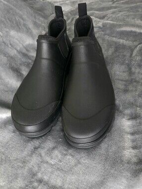 Staheekum Men's Waterproof Ankle Rain Boots Black Size 11